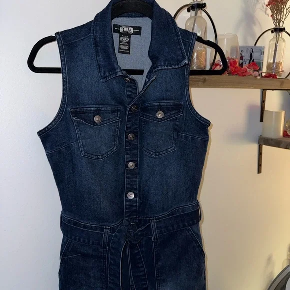 Rewash Classic Blue Denim Jumpsuit - Picture 4 of 7